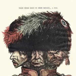 French satirical cartoon - Three heads under one hat