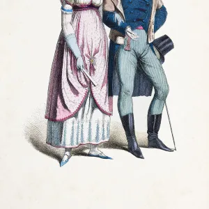 German couple in traditional clothing from 1800