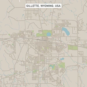 Gillette Wyoming US City Street Map