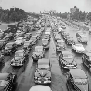 Head-On View Of Traffic Jam