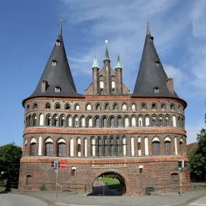 The Holsten Gate, city side, Lubeck, Schleswig-Holstein, Germany