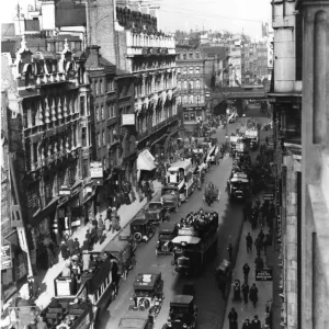 1926 Print of Bustling Fleet Street 1926 Print of Bustling Fleet Street