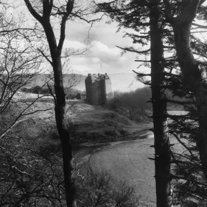 Neidpath Castle Print, Peeblesshire, Scotland 1937 Neidpath Castle Print, Peeblesshire, Scotland 1937