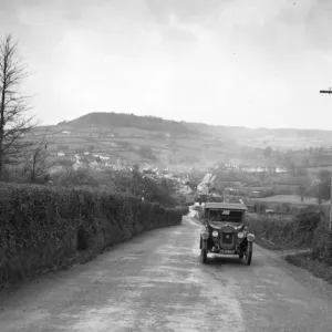 Sidford Hill Print: A Car Ascends Sidford Hill Print: A Car Ascends