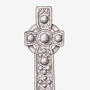 Illustration of 9th century St Martins Cross, Iona