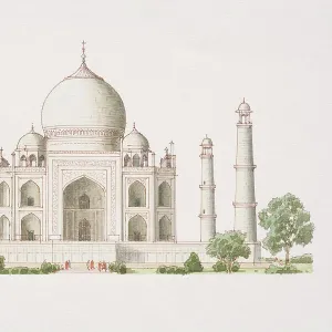 India, Agra, Taj Mahal, front view