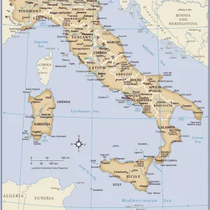 Italy Metal Print Collection: Maps