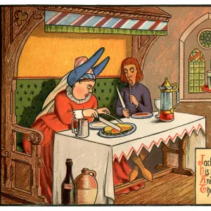 Jack Sprat Could Eat No Fat - Victorian nursery rhyme illustration