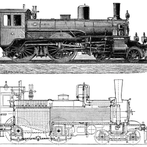 Vintage German Steam Locomotive Print Vintage German Steam Locomotive Print