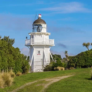 Katiki Point Lighthouse at Katiki Point, Otago, South Island, New Zealand