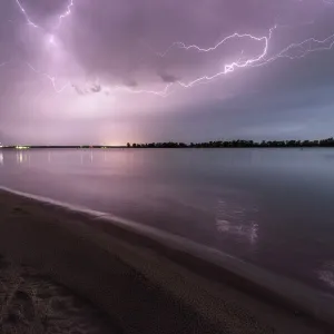 Lake McConaughy Lightning, Nebraska. USA