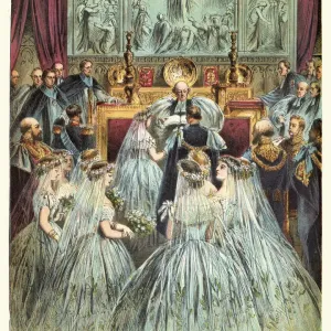 Vintage Print of Queen Victoria's Wedding to Prince Albert