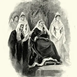 Vintage Print of Queen Victoria Opening Parliament 1886