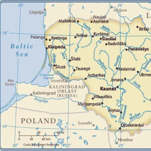 Lithuania country map