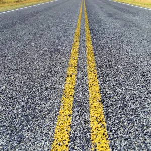 The long straight West Coast Road 73, Mt. Horrible, 1234m, at the rear, Canterbury Region, New Zealand