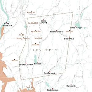 MA Franklin Leverett Vector Road Map