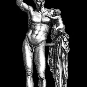 Hermes and the Infant Dionysus Antique Print