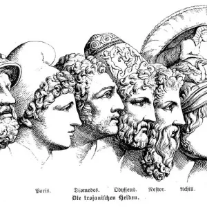 Heroes of the Trojan War Print - Epic Illustration