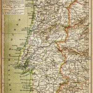Antique Map Print of Portugal Engraving
