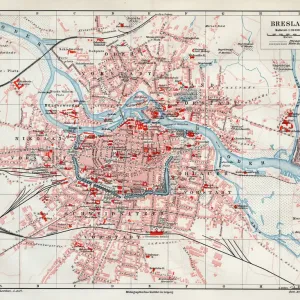Karte der Stadt Wrocław aus dem Jahr 1895