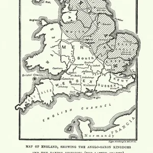 Map of Anglo-Saxon Kingdoms and the Danelaw, 9th Century