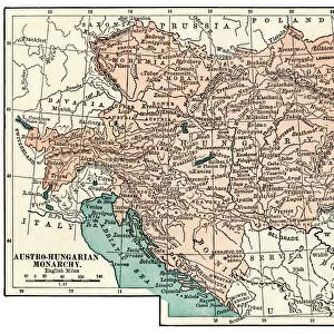 Map of Austro-Hungarian monarchy 1889