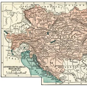 Map of Austro-Hungarian monarchy 1889