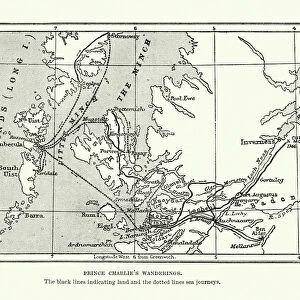 Map of Bonnie Prince Charlies Wanderings