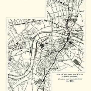Map of the City and South London Railway, 1899