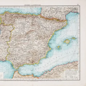 Map of Spain and Portugal 1896