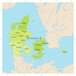 Denmark Vector Map for High-Quality Print Denmark Vector Map for High-Quality Print