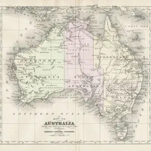1893 Johnson's Universal Cyclopedia Australia Map Print