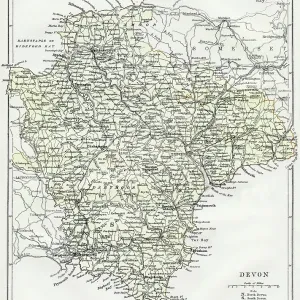 Mapa de Devon 1883 Mapa de Devon 1883