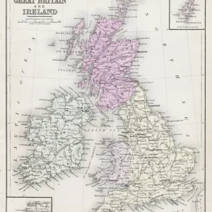 1877 Map of Great Britain and Ireland Print