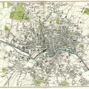 1880 Leeds Vintage Map Print: Industrial Revolution Era 1880 Leeds Vintage Map Print: Industrial Revolution Era