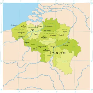 Highly Detailed Belgium Vector Map Print in CMYK Colors Highly Detailed Belgium Vector Map Print in CMYK Colors