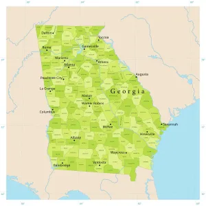 Highly Detailed Georgia State Vector Map Print Highly Detailed Georgia State Vector Map Print