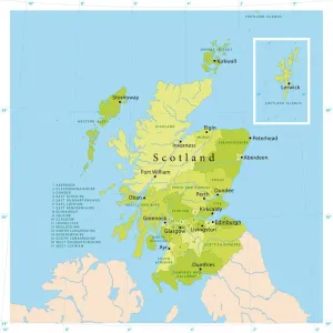 Highly Detailed Scotland Vector Map for Print Highly Detailed Scotland Vector Map for Print