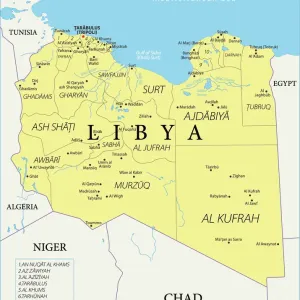 Reference Map of Libya Print - North African Nation