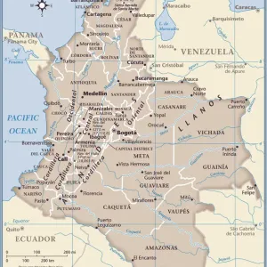 Carte du pays Colombie. Carte du pays Colombie.
