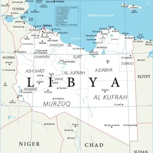 Fine Art Storehouse Print of Libya Reference Map