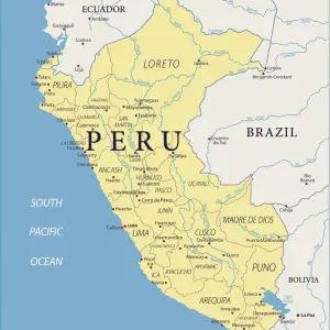 Vector Map of Peru Print - Reference Maps Vector Map of Peru Print - Reference Maps