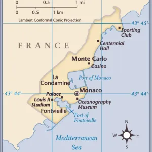Mapa del país de Mónaco. Mapa del país de Mónaco.