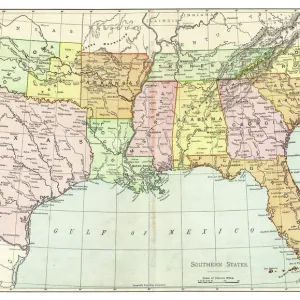 Karte der Südstaaten USA 1895