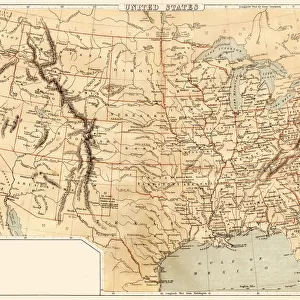 Map of United States 1869