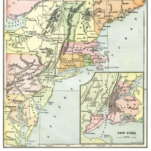 Map of the USA Northeastern section 1897