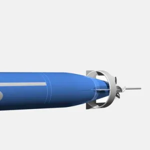 Motofides A244 anti submarine torpedo, digital illustration