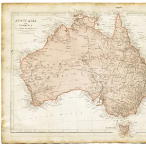 World Map Art Prints: Australia