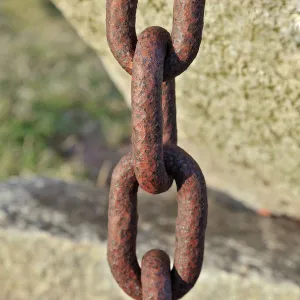 Old rusty steel chain