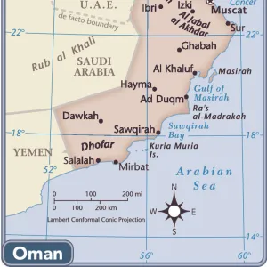 Oman Canvas Print Collection: Maps